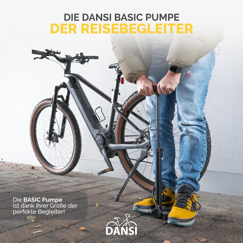 Dansi Bike Floor Pump with Gauge, Floor Bicycle Pump with Both Presta and Schrader Bicycle Pumps Valves High Pressure 180Psi Multi-Purpose Portable Air Pump for Road Bike MTB Sports Balls - Image 2